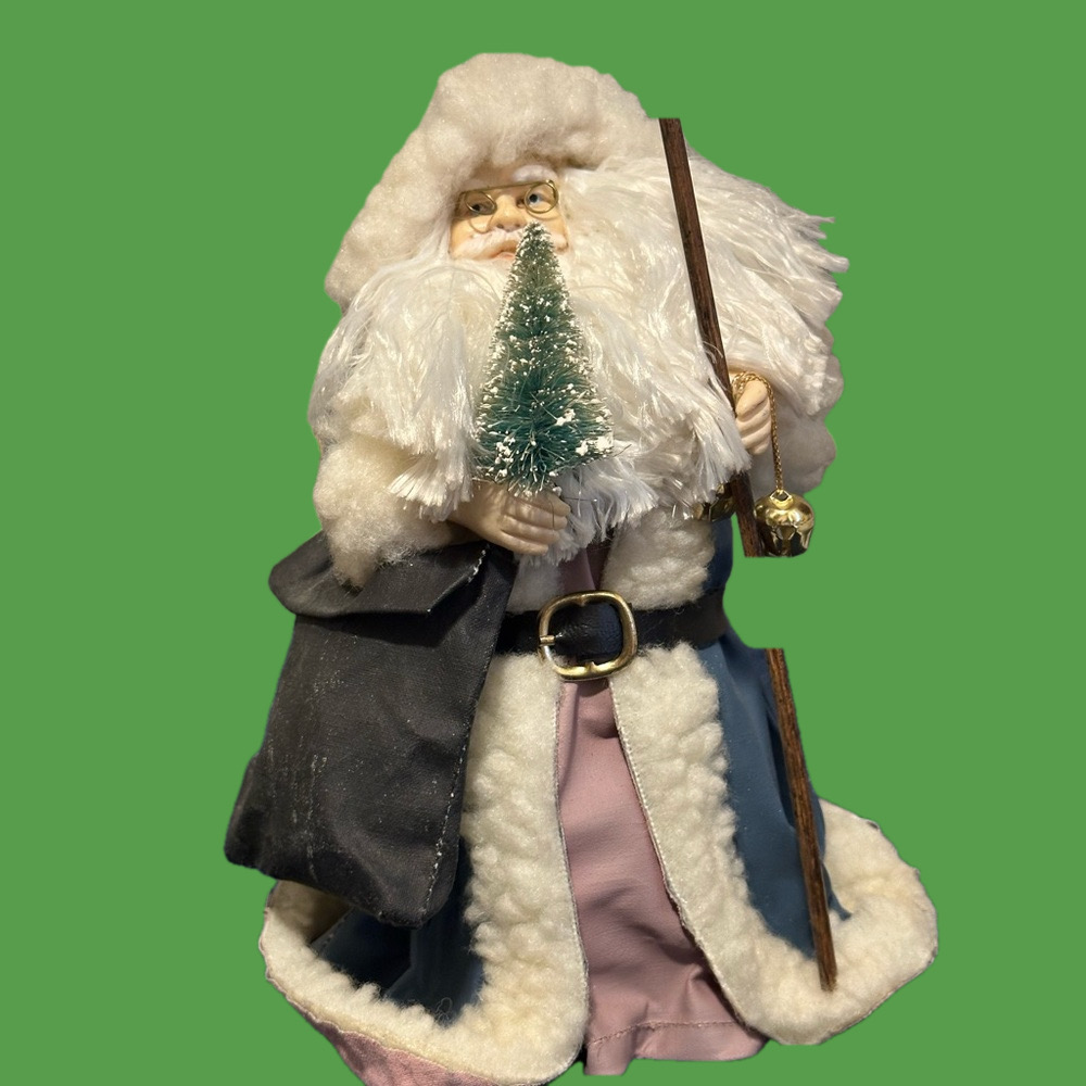 Blue robed Santa tree topper/decoration